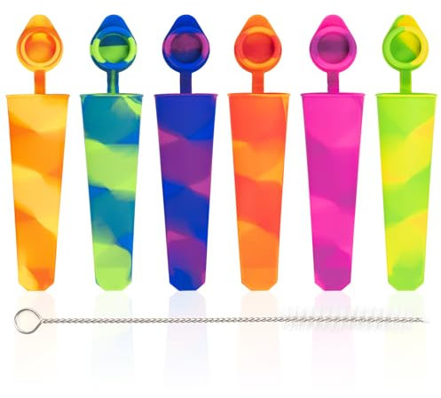 Lot de 6 sacs à glace à l'eau, moules à glace, avec couvercle, réutilisables, en silicone, sans BPA (multicolore)