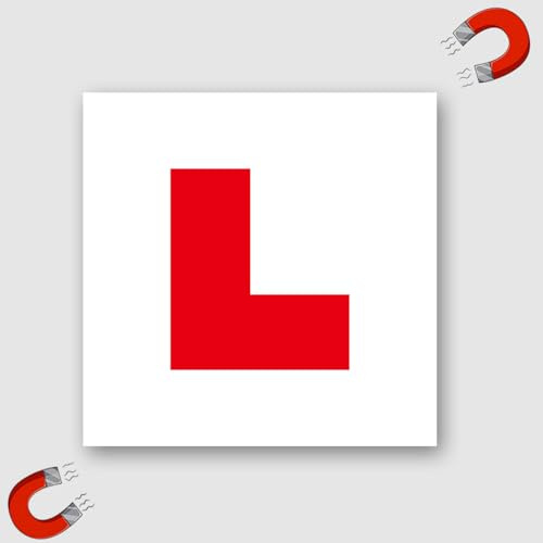 WZCNDID Fully Magnetic Car L Plates, Learning Drivers, Easy to Attach & Remove, Strong Magnetic Backs for Vehicles, Driver Plates Car Magnet Decal Stickers