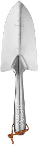 sourcing map Pala de mano de jardín de acero inoxidable de 11.4 x 3.3 pulgadas, paleta de trasplante con asa, herramientas de jardín para jardinería, deshierbe y plantación