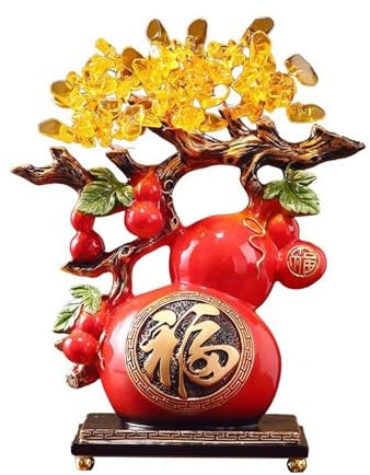 GLigeT Kristall-Geldbaum, Dekoration for den Reichtum zu Hause, Schreibtisch-Feng-Shui-Skulptur-Ornamente
