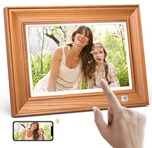 KODAK Cadre Photo Numérique WiFi Cadre Numérique Photo 10 pouces, FHD 1920*1200 Écran Tactile, Cadre Photo Électronique avec Mémoire de 64Go, Rotation Automatique, Partage d'images et Vidéos via App