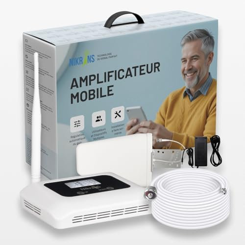 Nikrans Amplificador 4G en Banda 20 (800MHz) - Repetidor de Señal Móvil LTE para Casa y Oficina - Cobertura de hasta 150 m² - Compatible con Todos los Operadores Españoles