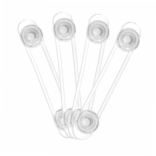 LOORGVEL 8 Pezzi Serrature di Sicurezza Flessibili in Ps per Ragazzo Ragazza Cinturino Trasparente e Design Fibbia per Armadi e Frigoriferi in Casa