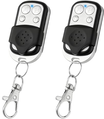 Mando a Distancia Garaje 433.92 MHz, 2 Unidades de Control Remoto Puerta Control Remoto de Garaje Inalámbrico de 4 Botones Universal Rolling Código Duplicador para Persianas Enrollables Puerta