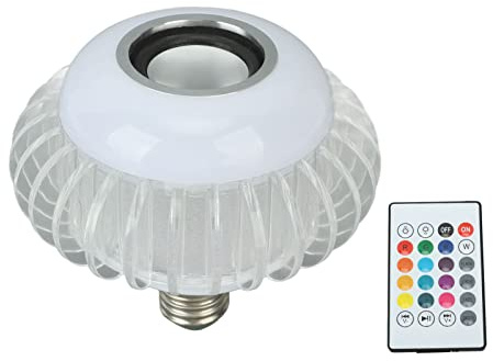 Mtlavishness Intelligente LED-Glühbirne, kabelloser Bluetooth-Lautsprecher E26 E27 RGB-Farbwechsel mit 24-Tasten-Fernbedienung für Schlafzimmer, Wohnzimmer, Party, Bar, Villa,