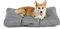 BEDSURE Hundekissen kleine Hunde waschbar - 76x50cm Hundebett wasserdicht M für kleine, mittelgroße Hunde gepolstert Hundematte grau in 10cm Höhe