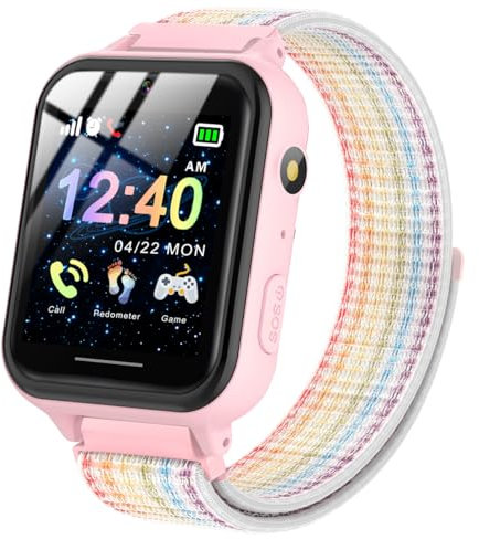 Kinder Smartwatch, Uhr Telefon für Mädchen und Jungen Telefonieren Touchscreen mit Musik Video Spiele SOS Kamera Alarm, Smart Watch für Kinder Geschenk