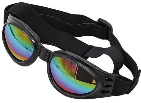 POFET Dog Sunglasses Dog Goggles for Medium Large Breed Dogs, Wind Dust Fog Protection Eye Wear Pet Glasses with Adjustable Strap for Motorcycle Car Driving Bike Riding Hiking Swimming