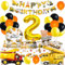 Bagger Geburtstag Deko 2 Jahre,Bagger Partygeschirr Set,Baustellen Geburtstag Deko 2 Junge,Luftballons Bagger Pappteller Tassen Servietten Tischdecke für Party Kindergeburtstag Deko 16 Gäste