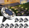 btfarm Solar Lights Outdoor Garden, 10 Pack Solar Ground Lights, 8 LED Solar Disk Lights Outdoor IP65 Waterproof for Garden Pathway Lawn Patio Yard Landscape (Warm White)