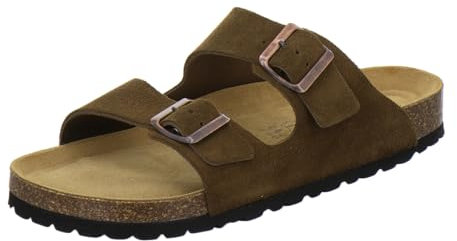 AFS-Schuhe 3100 Pantoletten Herren aus Leder Sommer, Hausschuhe Arbeitsschuhe, Made in Germany (42 EU, Cafe Velour)
