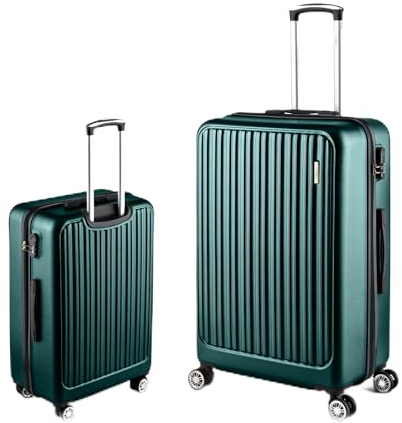 Easy Move ABS Hartschalenkoffer - Ergonomisch & Sicher - Mittelgroßer Trolley Koffer mit 360° Rädern, Zahlen-Schloss - Rollkoffer, Reisekoffer Medium (Dark Green, 65cm)