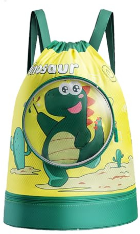 Dragsko ryggsäck gymväska simväska sportväskor barn vattentät simstrand shoppingväska flickor pojkar med våtfack separerade förvaringsskor skyddsglasögon, B, 34*10*37 cm