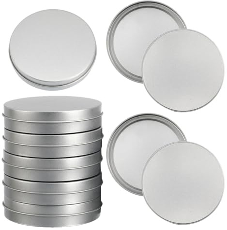 PRETYZOOM Candy Storage Box 3.54 Inch Iron Biscuit Tin with Airtight Lid for Cookies Chocolates Snacks Portable Food Container Set of 8