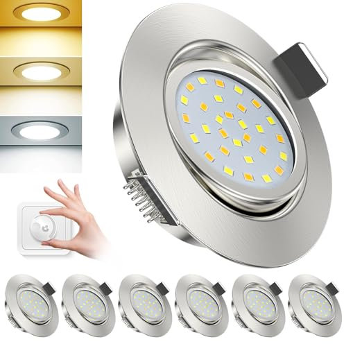 ACELIFE Faretti da incasso a LED 230V, 7W 950LM Spot da soffitto dimmerabili Luci da incasso piatte 68-80mm Spot orientabili Bianco caldo 3000K neutro 4500K freddo 6500K per bagno cucina soggior