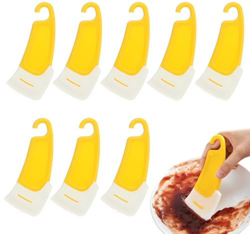 Espátulas de silicona para sartenes, 8 piezas Raspador de Cocina, Silicona de Sartén Rascador, Silicona de Sartén Herramienta de Limpieza de Ollas, Espátula Flexible de Silicona Cocina Gadget