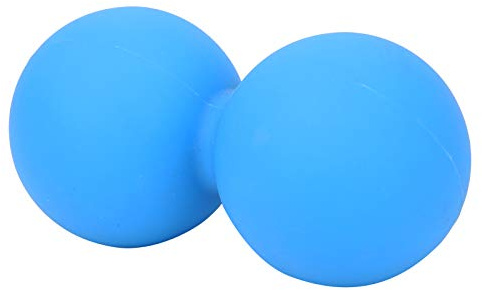 Boule de massage aux arachides, 12x6x6 cm Gel Silicone Double Lacrosse Exercice Ball Muscle Roule Point Point Massage Tool pour Yoga Gym Fitness Body (Bleu)