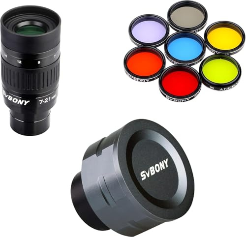 SVBONY 7pcs Filters Set Bundle with SV105 Telescope Camera and SV135 Zoom Eyepiece