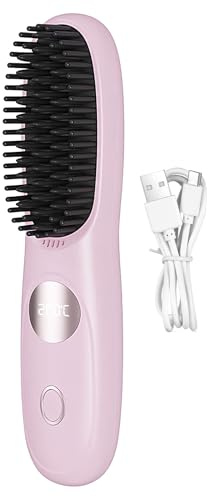 Nbbwwu Cepillo Alisador Sin Cable - Plancha Para El Pelo Sin Cable Peine Alisador - Recargable Con Calor De 3 Niveles Peine Estilizador Para Hombres Y Mujeres Uso Diario Vacaciones Viajes Por
