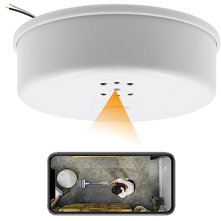 icamdoor Hidden Camera Smoke Detector, 1080P Spy Camera, WiFi Nanny Cam with Remote Viewing, Night Vision, Motion Detection, 4Hr Battery for Indoor Surveillance