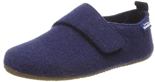 Living Kitzbühel Unisex-Kinder Klettmodell aus Filz unifarben Niedrige Hausschuhe, Blau (Nightshadow 0585), 40 EU