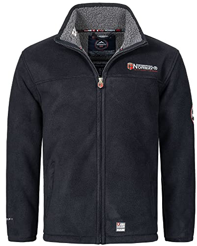 Geographical Norway Quiltad jacka vinterjacka för män – fodrad varm anorak – Outdoor SKI snowboardjacka för vinter/höst i bunt med UD Beanie, Ubolt Navy, L
