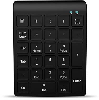 Tastierino Numerico Wireless, Tastierino Numerico Portatile Bluetooth a 27 Tasti Trasferimento Dati Rapido Tastiera da Gioco Automatica per il Sonno Supporto Tasti di Scelta Rapida per Tablet Laptop