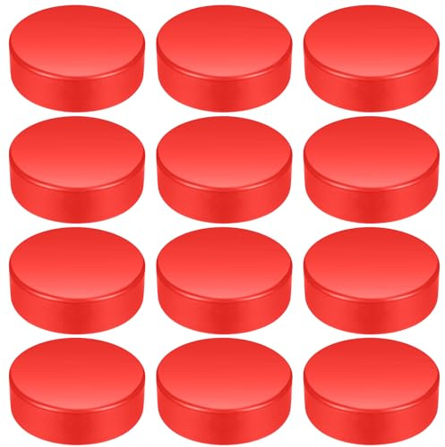 Shappy 12 Pcs Foam Ice Hockey Pucks 3 Inch Soft Floor Hockey Pucks for Practicing and Classic Training Indoor Outdoor Sports Game Supplies for Adults, Regulation Size(Red)