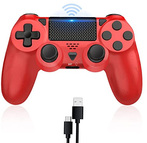 Bonacell Wireless Controller für Ps-4 Dual Vibration Kabellose Gamepad mit Turbo und 3.5mm Audio Jack/LED/Touch Pad für P-s4/Pro/Slim/Pc