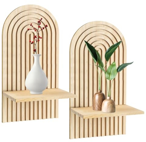 MEYAGOT 2 Pièces Planche en Bois Décorative Arc-en-Ciel Boho, Planche De Service Décorative en Bois, Planches À Découper Bohème, pour Le Salon, Chambre À Coucher, Bureau Ou Cuisine