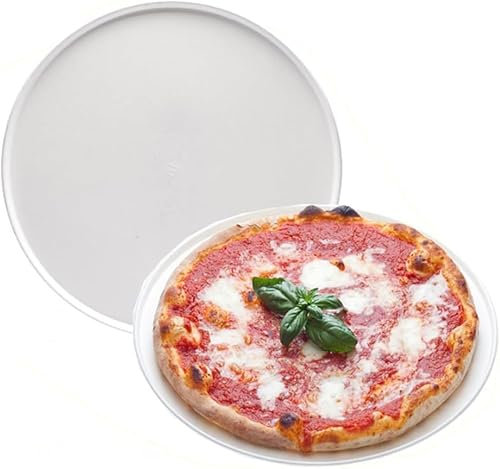 G.M. DISTRIBUZIONE 100 Piatti Pizza Bianchi in Polpa di Cellulosa 32cm, Ideale per Pizza, Piatti Impermeabili adatti al Microonde, Biodegradabili e Compostabili