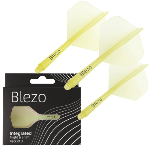 BLEZO Alette per freccette resistenti, alette integrate con asta, confezione da 3, angolo fisso di 90 gradi, forma standard, accessori durevoli per freccette (neon)