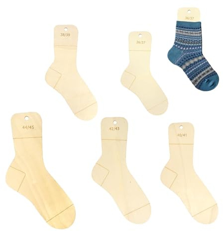 xnnmzhao Lot de 5 planches à chaussettes taille 36-45 - Pochoir pour chaussettes - Pochoir pour chaussettes - Pochoir Sock Blockers - Règle pour tricot et crochet