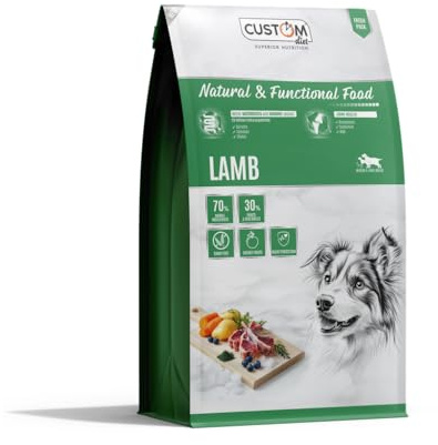 Custom Diet - Pienso Lamb Perro Adulto 10 kg – Pienso Hipoalergénico con Cordero, Digestión Suave, Piel y Pelaje Saludables, Energía Diaria