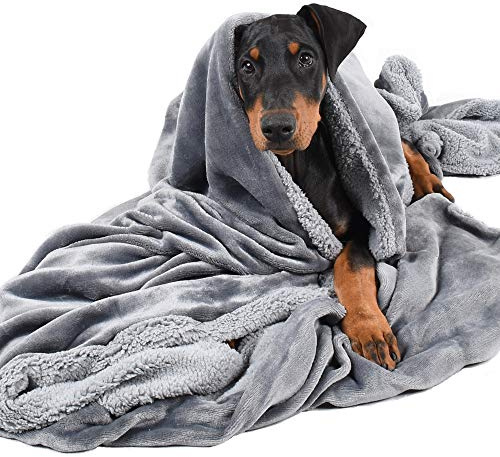 Pawsse Couverture Polaire pour Chien, Lavable, Douce, Chaude, Peluche, Moelleuse, Sherpa, couvertures pour Chien, Chat, Double épaisseur, 152 x 127 cm