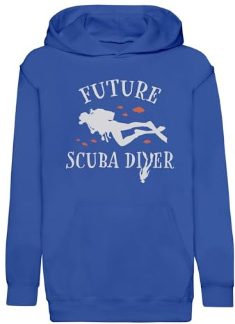 Felpa con cappuccio per bambini futuro subacqueo sport tempo libero - Premium, blu, 12 anni