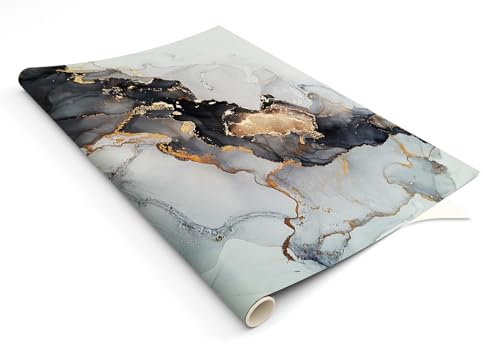 HUBDECO - Klebefolie für Möbel - Dekor Möbelfolie Marmoroptik - Folie für Möbel - Möbelfolie Selbstklebend - Marmor Klebefolie Tapete - Klebefolie Küchenfronten - Matt - 100x50 cm - Modell 28