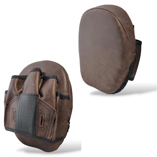 frappeur incurvé mini focus pad cuir vintage rétro style gant passé muay thai kick boxe