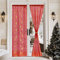 PONY DANCE Tende Natalizie per Porta Finestra Cucina Tende a Vetro con Tasca Decorazione Trasparenti Curtains Rosse 2 Pezzi 60x240 CM