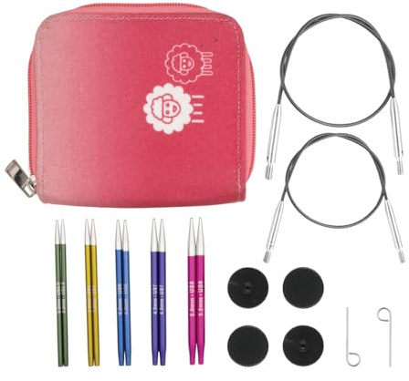KnitPro Zing Starter Interchangeable Needle Set 4 (10cm) | 5 US Sizes (2.5 to 8)