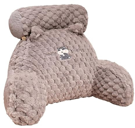 Cuscino da lettura, grande cuscino per schiena per sedersi letto, grande schienale cuneo per adulti bambini braccioli, supporto per schiena per divano letto, cuscino support(Size:60×45CM,Color:Grigio)
