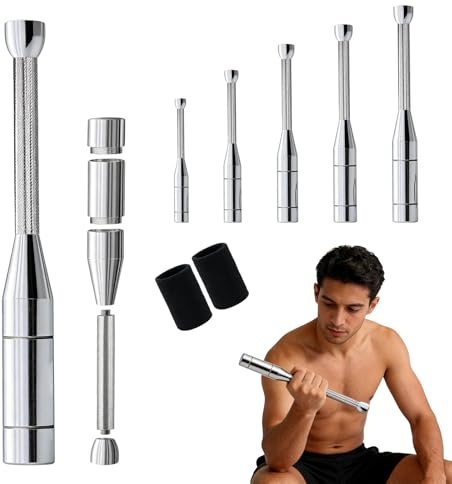 6-in-1 Adjustable Macebell, 3-8kg Steel Indian Clubs for Strength Training | Indian Clubbell Mace Bell with Non-Slip Grip for for Full Body, Muscles, Shoulder, Grip, Forearm Workouts