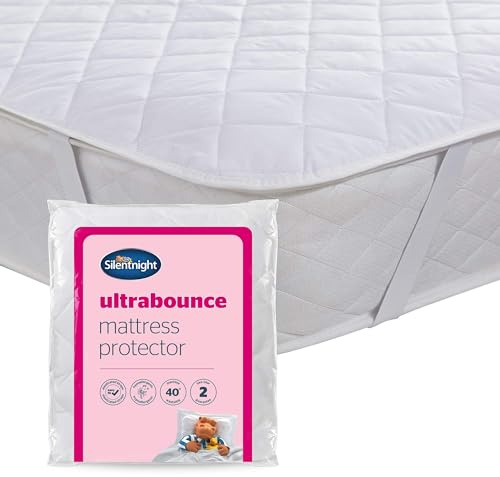 Silentnight Ultrabounce Mattress Protector - Soft Ultra-Bouncy Fibres Prolong Mattress Life - Easy Fit Straps - Hypoallergenic & Machine Washable - Comfortable & Durable Bed Protection, King