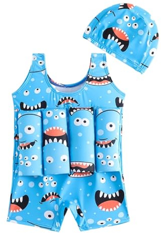 Costume da bagno da ragazzo 2026 Costume da bagno galleggiante per bambini, tuta da allenamento per bambini (4-8 anni), ad asciugatura rapida, pantaloni da nuoto, protezione solare, pantaloncini da