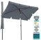 QUICK STAR Balkon Sonnenschirm 200x125cm Balkonschirm Rechteckig Knickbar Grau Gartenschirm UV 50 mit Schutzhülle