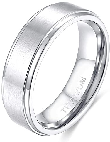 Zakk Anillo para hombre y mujer, titanio, anillos de compromiso, alianzas de boda, alianzas de boda, plata cepillada, 4 mm, 6 mm, 8 mm