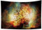 YONGFOTO 150x100cm Baum Des Lebens Wandteppich, Nebel Sterne Bunter Himmel Wandteppich Gebogene Zweige Mystische Fichte Wandbehang Wandteppiche für Wohnzimmer Wohnheim Dekor Sofa Teppich Decke