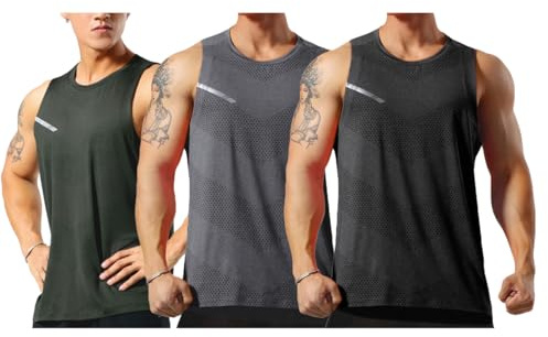 Allthemen Mens Summer Vest Tank Top Gym Sleeveless T Shirt Multicolor2 XL