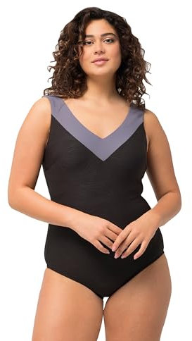 Ulla Popken, Damen, große Größen, Badeanzug, Selma, Grey Cross