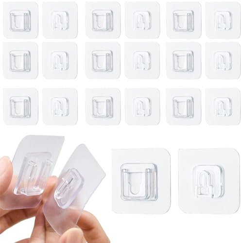 10 paia di ganci da parete a doppia faccia, ganci adesivi trasparenti, ganci multifunzionali, ganci autoadesivi a doppia faccia,impermeabile e resistente all'olio, nessuna perforazione,rimovibili